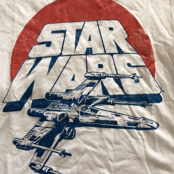 UNISEX Retro Max Engine Star Wars X wing T-shirt Juniors XS  white cotton NWOT - Picture 1 of 10